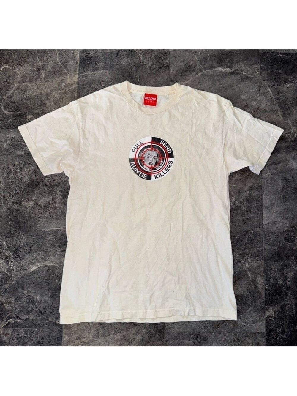 Full Send Graphic Short Sleeve Tee Shirt Off White Size Large